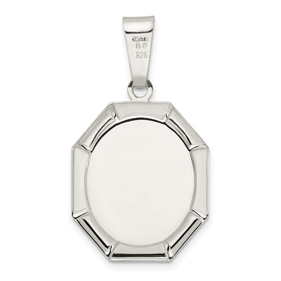 Sterling Silver Rhodium-plated Satin Raphael Angel Pendant