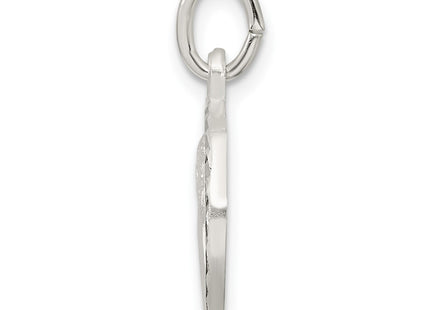 Sterling silver circle charm, alternate view
