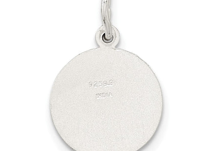 Sterling Silver Polished Satin and D/C Cherub Circle Charm