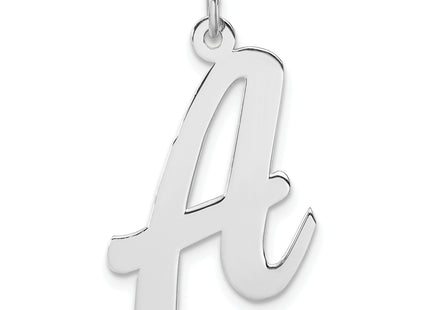 Large Sterling Silver Rhodium-plated Script Letter Initial Charm