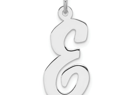 Large Sterling Silver Rhodium-plated Script Letter Initial Charm
