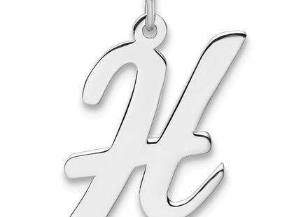Large Sterling Silver Rhodium-plated Script Letter Initial Charm