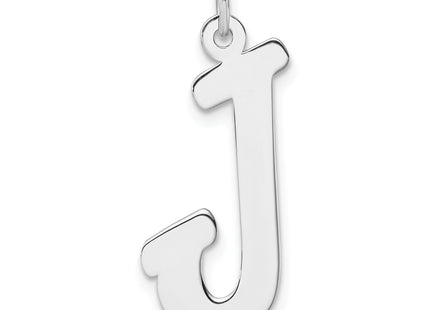 Large Sterling Silver Rhodium-plated Script Letter Initial Charm