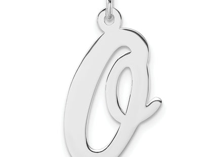 Large Sterling Silver Rhodium-plated Script Letter Initial Charm