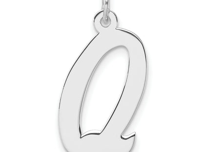 Large Sterling Silver Rhodium-plated Script Letter Initial Charm
