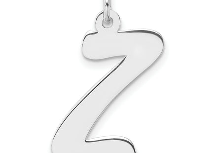 Large Sterling Silver Rhodium-plated Script Letter Initial Charm