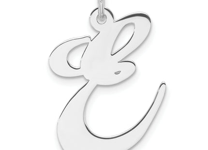 Large Sterling Silver Rhodium-plated Fancy Script Letter Initial Charm