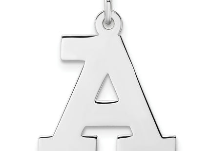 Large Sterling Silver Rhodium-plated Block Letter Initial Charm