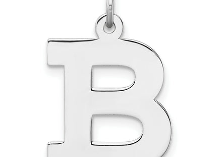 Large Sterling Silver Rhodium-plated Block Letter Initial Charm