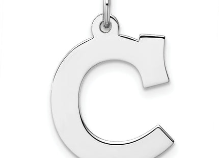 Large Sterling Silver Rhodium-plated Block Letter Initial Charm