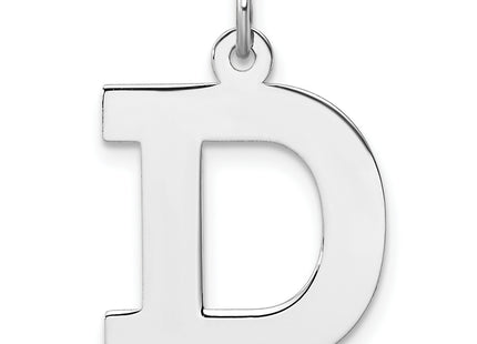 Large Sterling Silver Rhodium-plated Block Letter Initial Charm