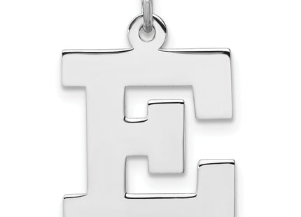 Large Sterling Silver Rhodium-plated Block Letter Initial Charm