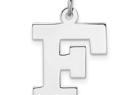 Large Sterling Silver Rhodium-plated Block Letter Initial Charm