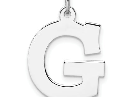 Large Sterling Silver Rhodium-plated Block Letter Initial Charm