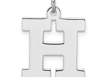 Large Sterling Silver Rhodium-plated Block Letter Initial Charm