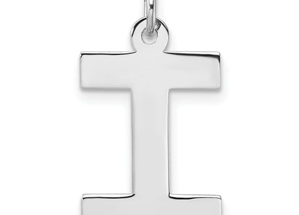 Large Sterling Silver Rhodium-plated Block Letter Initial Charm