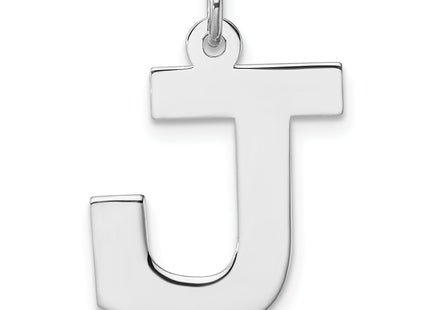 Large Sterling Silver Rhodium-plated Block Letter Initial Charm