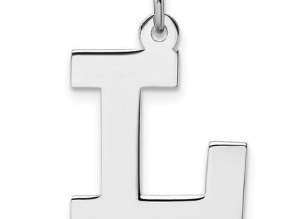 Large Sterling Silver Rhodium-plated Block Letter Initial Charm