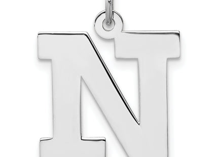 Large Sterling Silver Rhodium-plated Block Letter Initial Charm