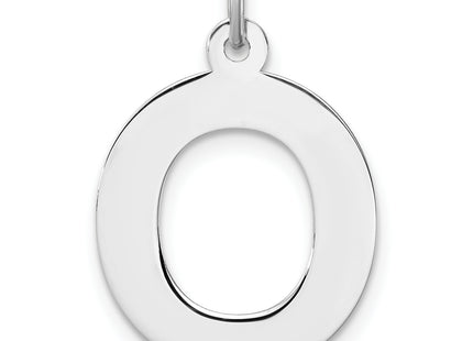 Large Sterling Silver Rhodium-plated Block Letter Initial Charm