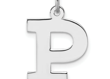 Large Sterling Silver Rhodium-plated Block Letter Initial Charm