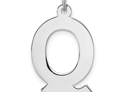 Large Sterling Silver Rhodium-plated Block Letter Initial Charm