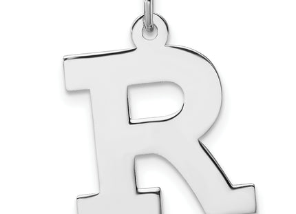 Large Sterling Silver Rhodium-plated Block Letter Initial Charm