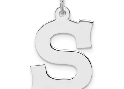 Large Sterling Silver Rhodium-plated Block Letter Initial Charm