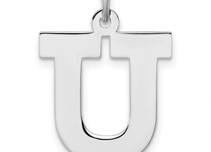 Large Sterling Silver Rhodium-plated Block Letter Initial Charm