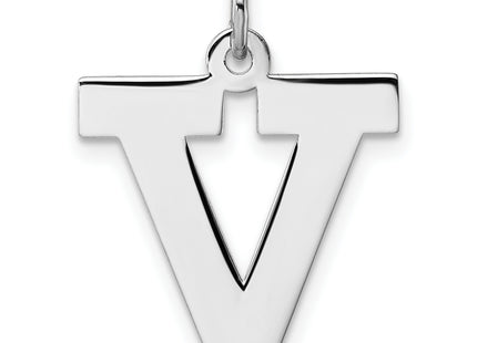 Large Sterling Silver Rhodium-plated Block Letter Initial Charm