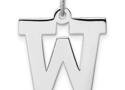 Large Sterling Silver Rhodium-plated Block Letter Initial Charm
