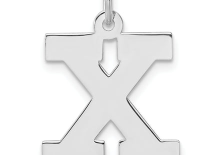Large Sterling Silver Rhodium-plated Block Letter Initial Charm