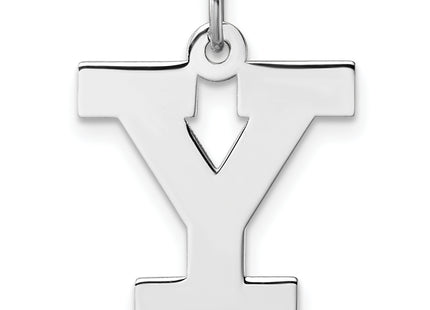 Large Sterling Silver Rhodium-plated Block Letter Initial Charm