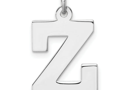 Large Sterling Silver Rhodium-plated Block Letter Initial Charm