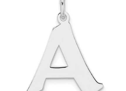 Small Sterling Silver Rhodium-plated Artisan Block Letter Initial Charm