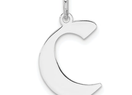 Small Sterling Silver Rhodium-plated Artisan Block Letter Initial Charm