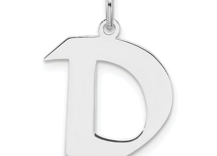 Small Sterling Silver Rhodium-plated Artisan Block Letter Initial Charm