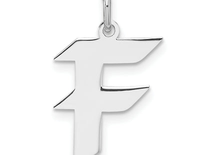 Small Sterling Silver Rhodium-plated Artisan Block Letter Initial Charm