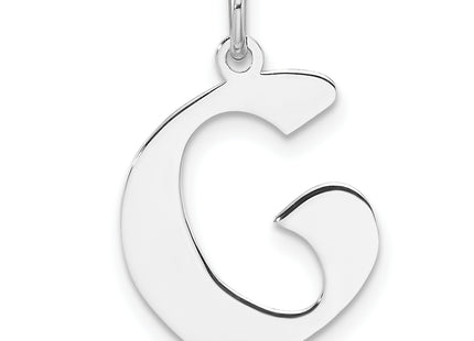 Small Sterling Silver Rhodium-plated Artisan Block Letter Initial Charm
