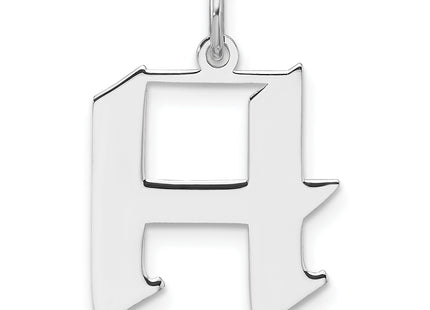 Small Sterling Silver Rhodium-plated Artisan Block Letter Initial Charm