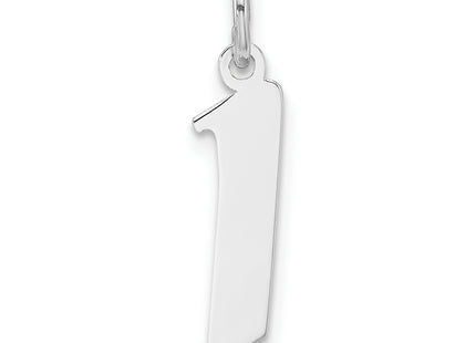 Small Sterling Silver Rhodium-plated Artisan Block Letter Initial Charm