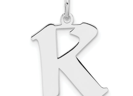 Small Sterling Silver Rhodium-plated Artisan Block Letter Initial Charm