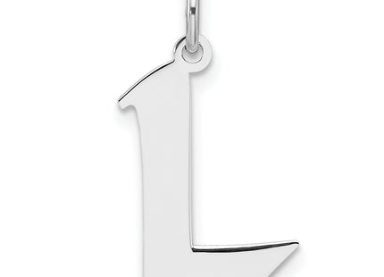 Small Sterling Silver Rhodium-plated Artisan Block Letter Initial Charm