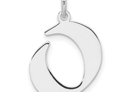 Small Sterling Silver Rhodium-plated Artisan Block Letter Initial Charm