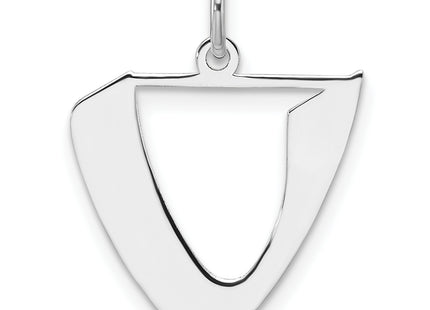 Small Sterling Silver Rhodium-plated Artisan Block Letter Initial Charm