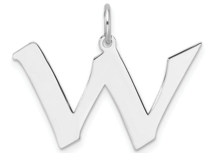 Small Sterling Silver Rhodium-plated Artisan Block Letter Initial Charm