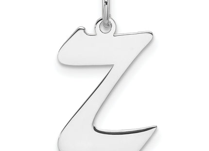 Small Sterling Silver Rhodium-plated Artisan Block Letter Initial Charm