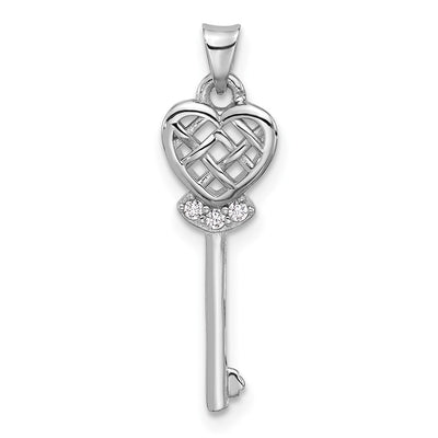 Sterling silver cubic zirconia cross pendant