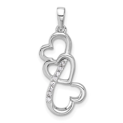 Sterling silver cubic zirconia heart pendant