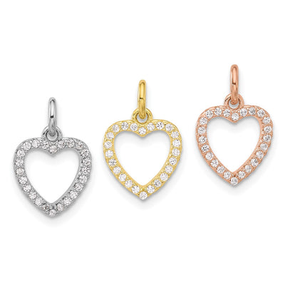 Sterling silver cubic zirconia heart pendant